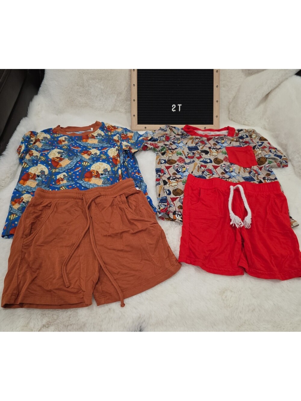 2 bamboo short sets 2T